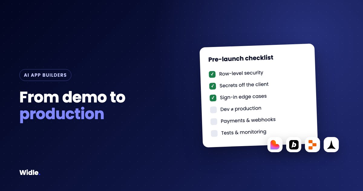 Taking a Lovable, Bolt or Replit app to production: a pre-launch checklist, with an audit script